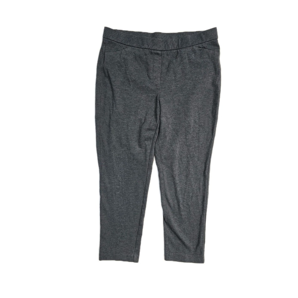 J. JILL Women's Gray Ponte Slim Leg Pull On Pants XL